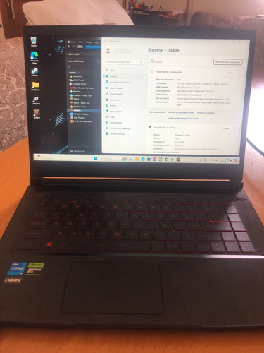 Notebook Gamer Msi Thin Gf63 I5 16gb Ram 512gb Ssd Rtx 3050