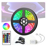 Fita Led 5m Rgb W 5050 Prova D'agua + Fonte + Controle Cor Da Luz Rgbw 12v