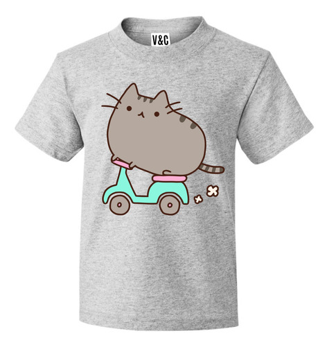 Remera Gatito Kawai Moto Nene Nena Infantil Algodón