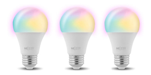 Lampara Led Bulb Nexxt Wifi Rgb 9w E27 220v Pack X3 Unidades