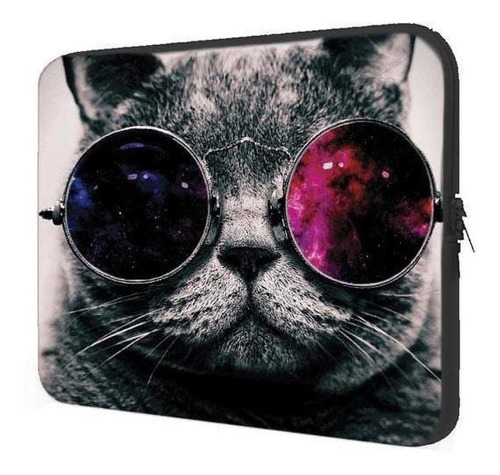 Capa Case Notebook 15.6 Personalizado Gato Com Óculos