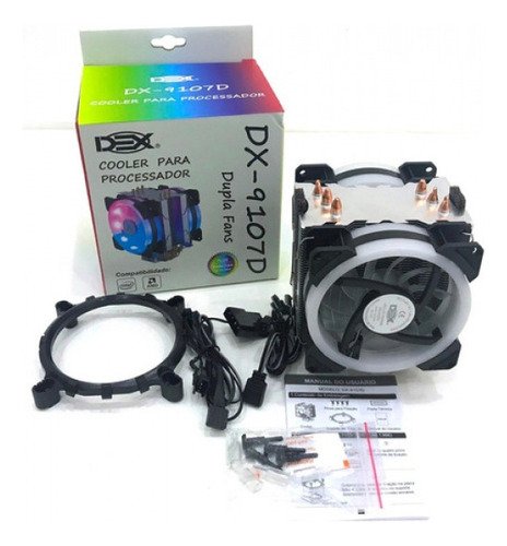 Cooler Dex Intel Amd Dx-9107d Br Led Rgb 92mm