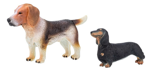 Miniaturas Realistas Kit Com 2 Cachorros Pintado A Mão Novos