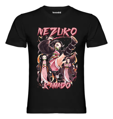 Polera Nezuko Kimetsu No Yaiba Anime Estampado Dtf Cod 001