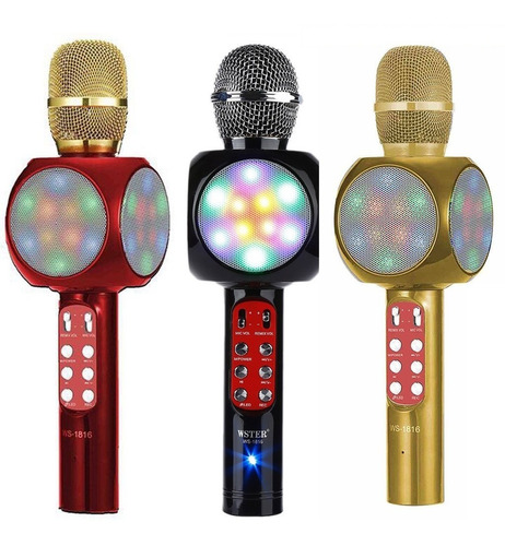 Micrófono Parlante Karaoke Bluetooth Sd Android Luces Led 