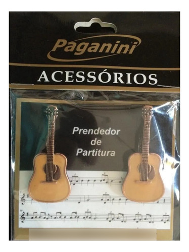 Paganini Prendedor De Partitura Clipets Violão Ppt082 Metal