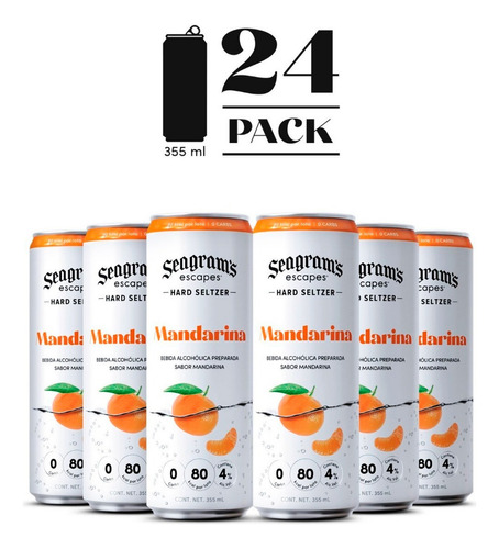 Seagram´s Escapes Hard Seltzer Mandarina 24 Latas 355 Ml