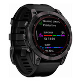 Reloj Gps Garmin Fenix 7 Zafiro Solar Titanio Dlc (47mm) Color De La Caja Negro Color Del Bisel Negro