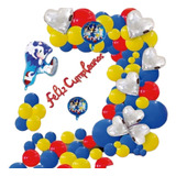 Decoración Con Globos De Sonic Para Cumpleaños