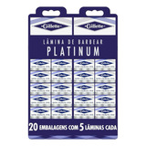 Gillette Platinum Duplo Fio Aço Inoxidavel Cartela Com 20un