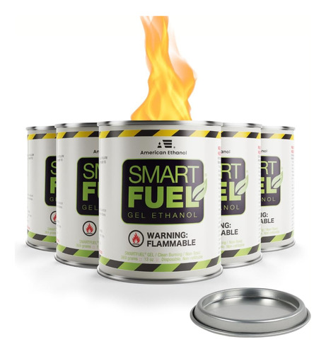 Smart Fuel Gel Fuel - 12 Latas, Combustible De Etanol Para I