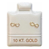 Broquel Arete Oro 10 Kt Mini Infinito Liso Gold Rush
