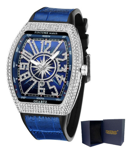 Reloj Pintime Fashion Con Calendario De Diamantes Y Cuarzo