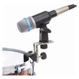 1 Clamp De Aço P/ Microfonar Bateria Percussão,cajon-curvado