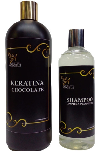 Keratina Chocolate, Shampoo Limpieza, Kit Beautiful Angels