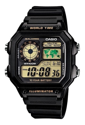 Reloj Casio Ae-1200wh-1b Wr 100m Agente Oficial Watchcenter Caba Envio Gratis