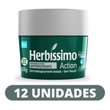 Kit 12u Desodorante Herbíssimo Action Creme 55g Atacado