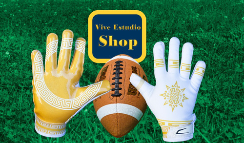 Guantes De Receptor Futbol Americano Blanco/dorado Adulto S