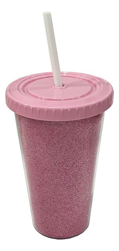 X50 Vaso Acrilico Tipo Starbucks Con Glitter Y Sorbete