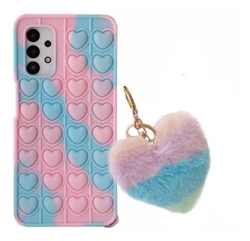 Funda Case Generica Para iPhone Silicona Pop It Con Llavero