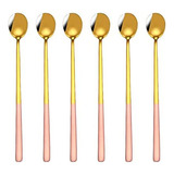 Mbbitl 6-pack Oro Rosa 9 Cuchara De Café Helado Cucharadita 