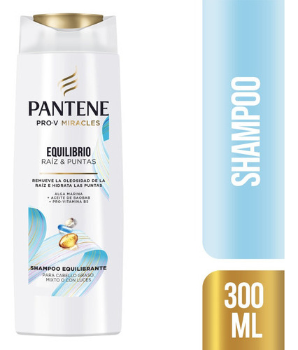  Shampoo Equilibrante Pantene Equilibrio Raíz Y Puntas 300 Ml