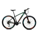 Bicicleta Aro 29 Ksw Alivio 7.0 27v Hidraulico Pdv Integrado Cor Laranja/verde Tamanho Do Quadro 17