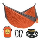 Hamaca De Camping Wise Owl Outfitters Naranja Y Gris , L
