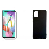 Funda Tpu Con Felpa + Templado Compatible Con Samsung A71