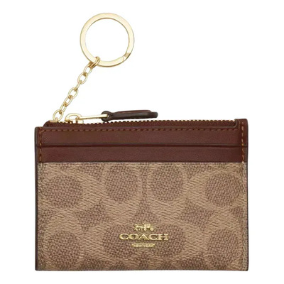Cartera Monedero Coach 100% Color Marrón Diseño De La Tela Monograma | Meses sin interés