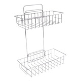 Organizador Baño Rectangular Cromado Acero Accesorios