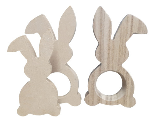 Conejo De Madera Pascua Souvenir Servilletero Pack Por 10u. 