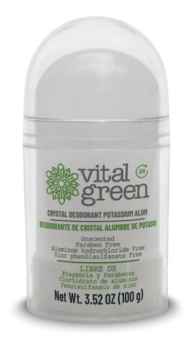 Vital Green Desodorante Cristal Alumbre 100gr (paq 1 Und)