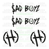 Calcomanias Stickers Sad Boyz Junior H Vinil 4 Pz