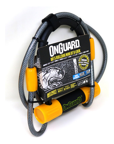 Candado Bicicleta Moto U Lock Con Linga Onguard Bulldog Mini Dt 8015