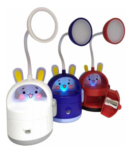 Lámpara Infantil De Mesa Diseño De Raton Con Sacapuntas