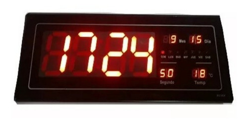 Reloj Digital De Pared Led Grande Xl Termometro, 36 X 15 Cm
