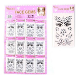 Pack 2 Stickers Gemas Ojos Rostro Cristal Pegatinas Puntos