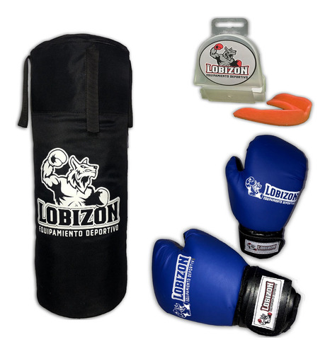 Combo Bolsa Box 70cm Rellena+ Guantes Niños + Bucal Infantil