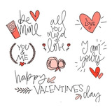 Planilla De Stickers Happy Valentines Day 28 Cm Aprox