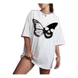 Mariposa Mujer Camiseta De Manga Corta  Popular Playera
