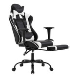 Silla Gamer Escritorio Bestoffice Blanca Reposapiés 115 Kg