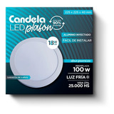 Plafon Led Con Base Circular 18 Watts Fria 225x40 Mm Pack X5