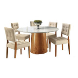 Conjunto Mesa De Jantar Quatro Cadeiras - Tampo De Vidro