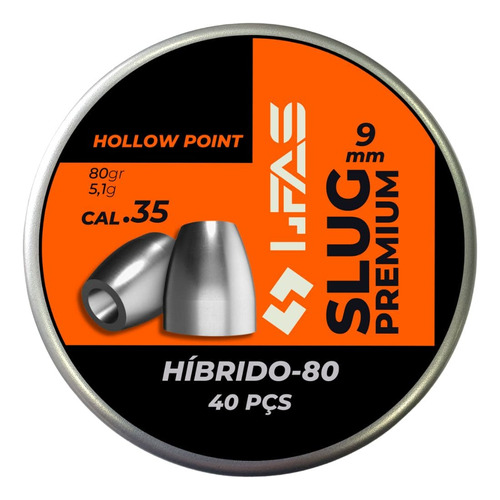 Chumbo Chumbinho 9.0 Slug Híbrido 80gr Super Premium - Lfas