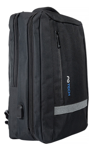 Mochila Porta Notebook Urbana Viajes Con Usb Reforzada Impermeable 39l Modelo City Fg Tech