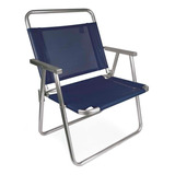 Silla Alta Aluminio Playa Extra Reforzada Hasta 140 Kg. Mor Color Azul