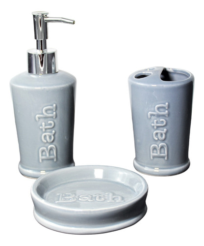 Set De Baño Bath X 3 Piezas Dispenser, Vaso, Jabonera