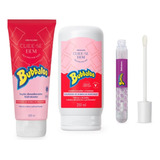 Kit Bubbaloo: Glos Uva+hidrantante 200ml+condicionad Morango