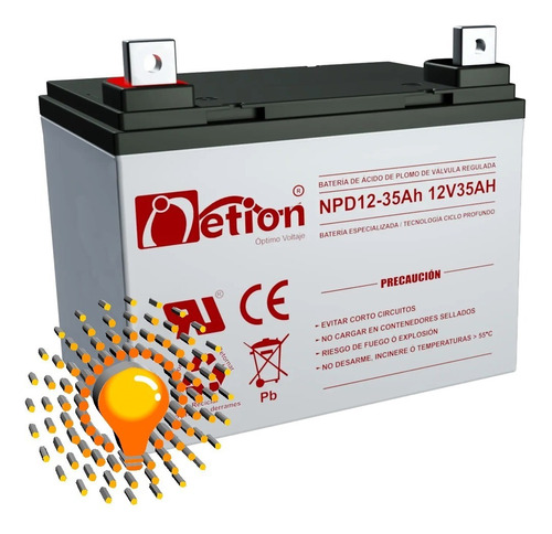 Bateria Vrla Agm 12v 35ah Ciclo Profundo Netion. Ups/ Solar